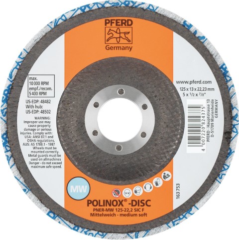 PFERD POLINOX WHEEL UNITIZED DISC PNER-MW 125-22.2 C FINE